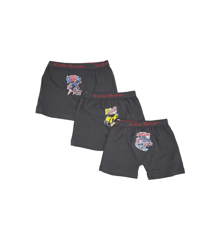 Toptan Sedef Yıldız Likralı Desenli Çocuk Boxer