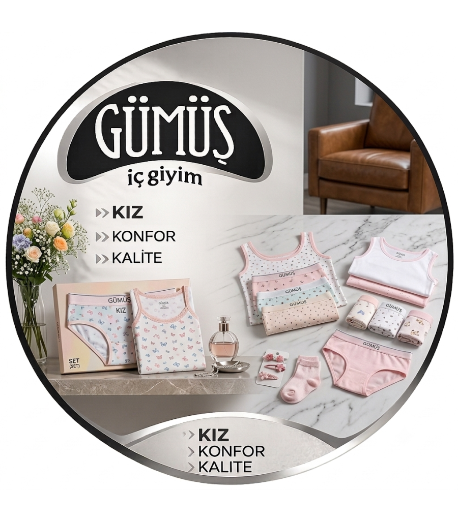 Gümüş Kız Çocuk İç Giyim