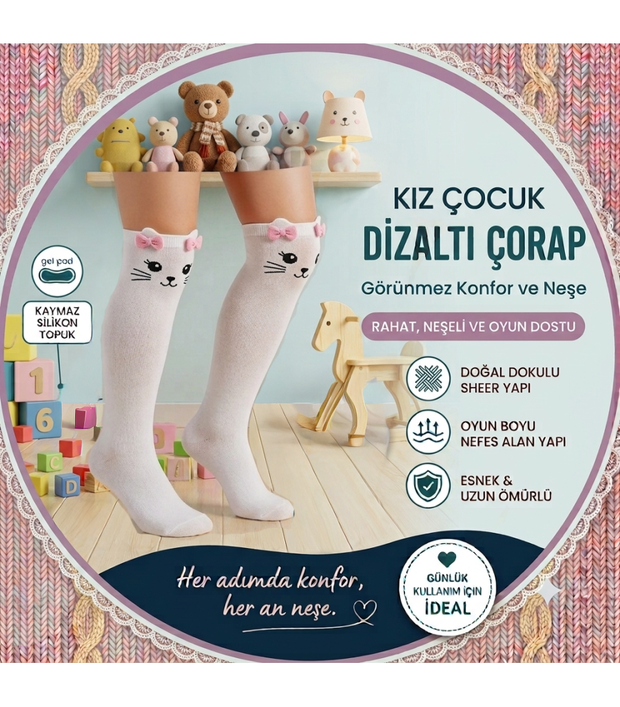 Kız dizaltı Çorap