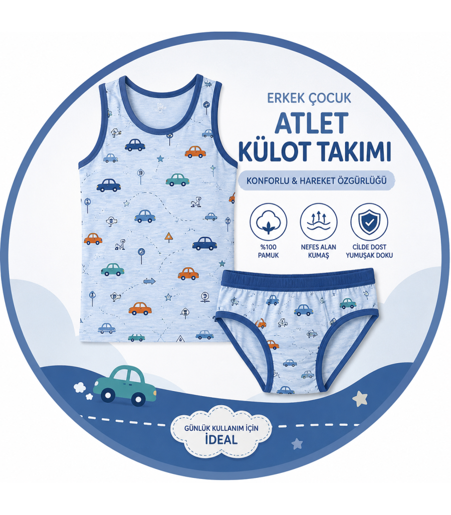 Erkek Çocuk Atlet Külot Takım