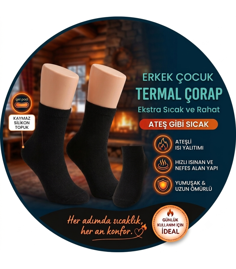Erkek Çocuk Termal Çorap