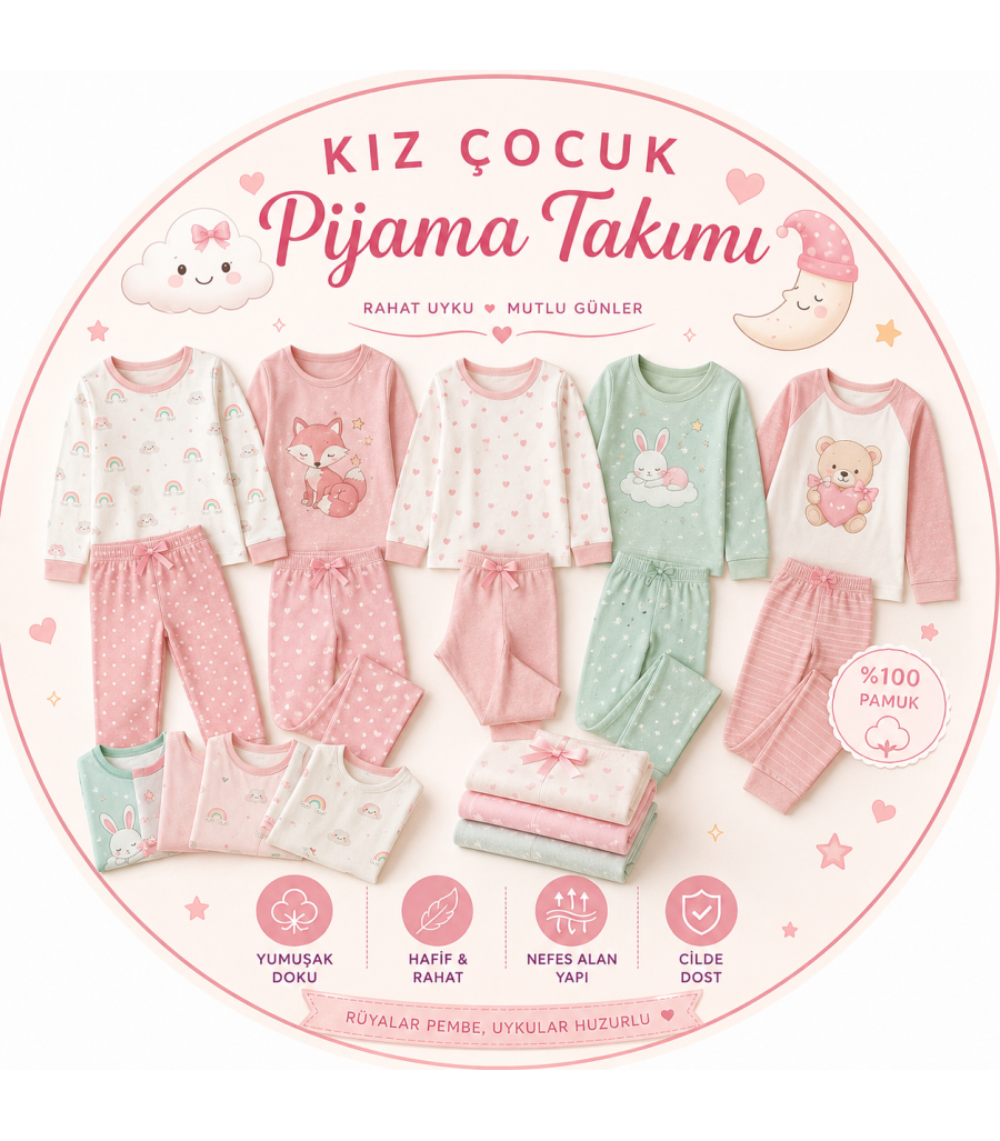 Kız Çocuk Pijama Takımı